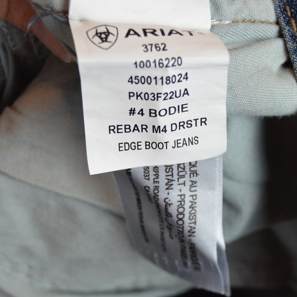 ARIAT Rebar M4 Relaxed DuraStretch Edge Boot Cut Jean Bodie Style 100162290 - Picture 10 of 12